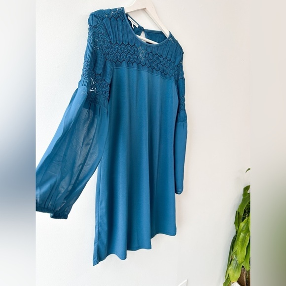 Maurices Dresses & Skirts - Boho Dress - Teal - Long Sleeve Knee Length “Maurice’s” Size- Medium